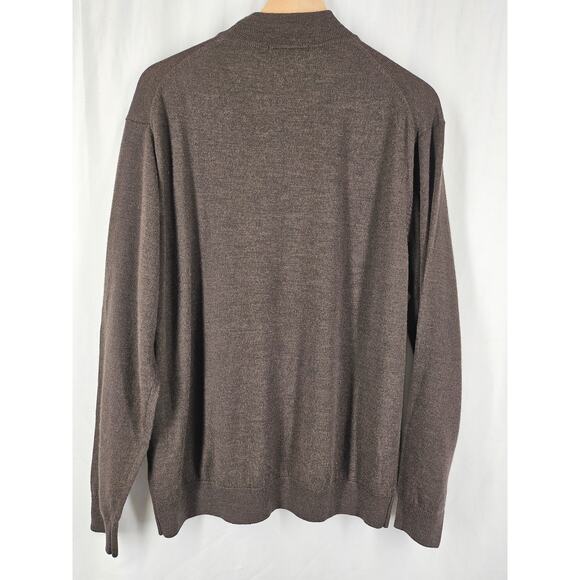 RAFFI Men's Brown 100% Extra Fine Marino Wool Sweater Size XL/54 - Picture 3 of 13